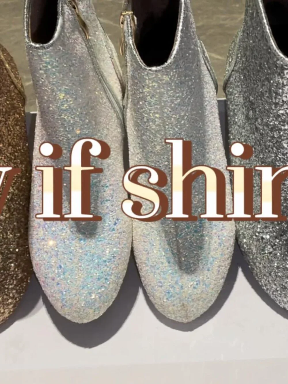 Sequin Ankle Boots Low Heel Sparkly Glitter Booties Chunky Block Heel